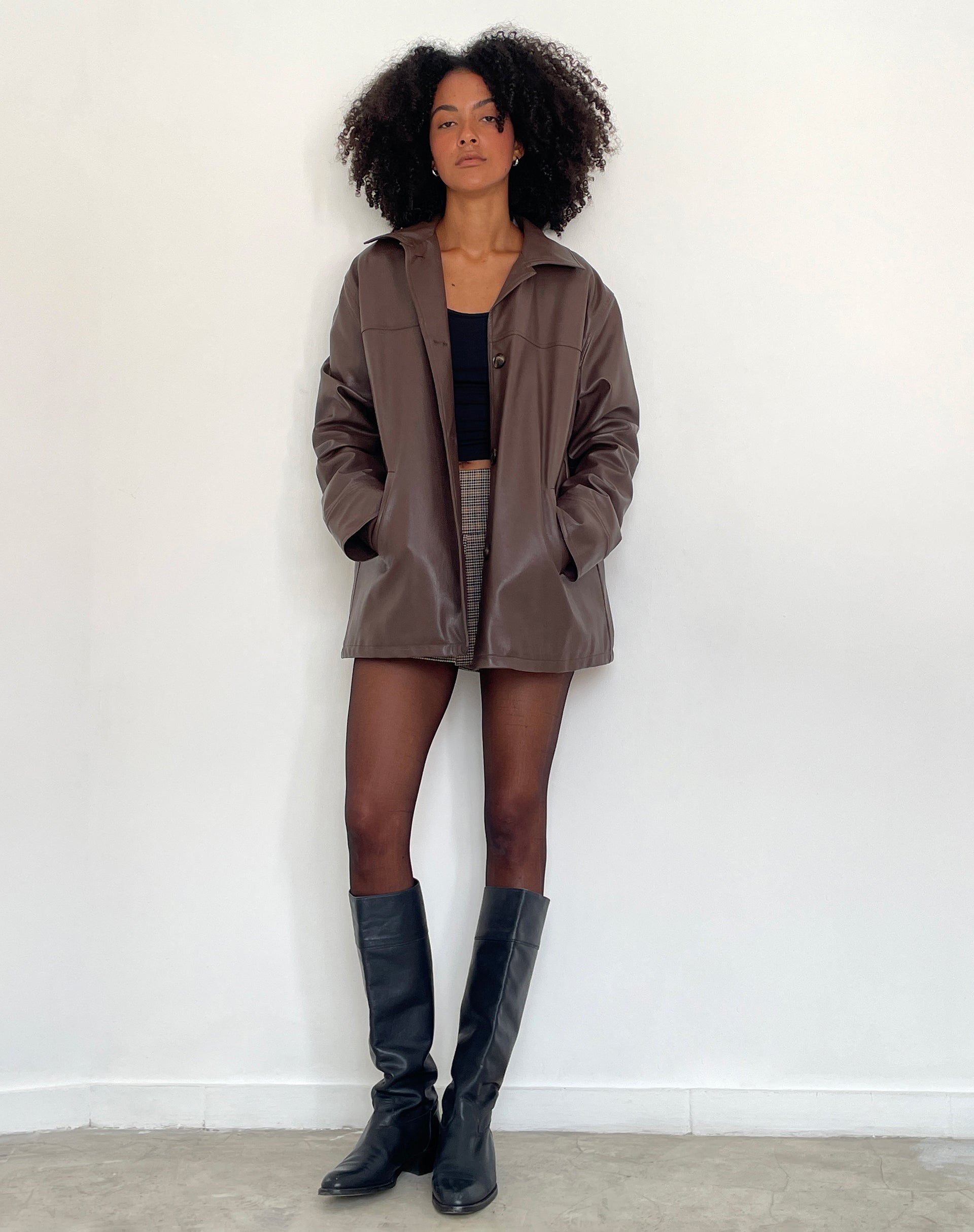 Image of Walta Jacke aus PU Trüffel Braun