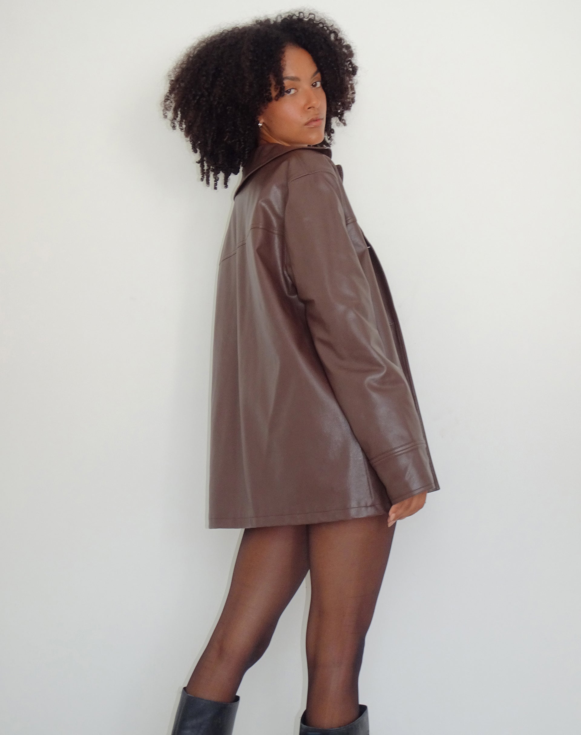 Image of Walta Jacke aus PU Trüffel Braun