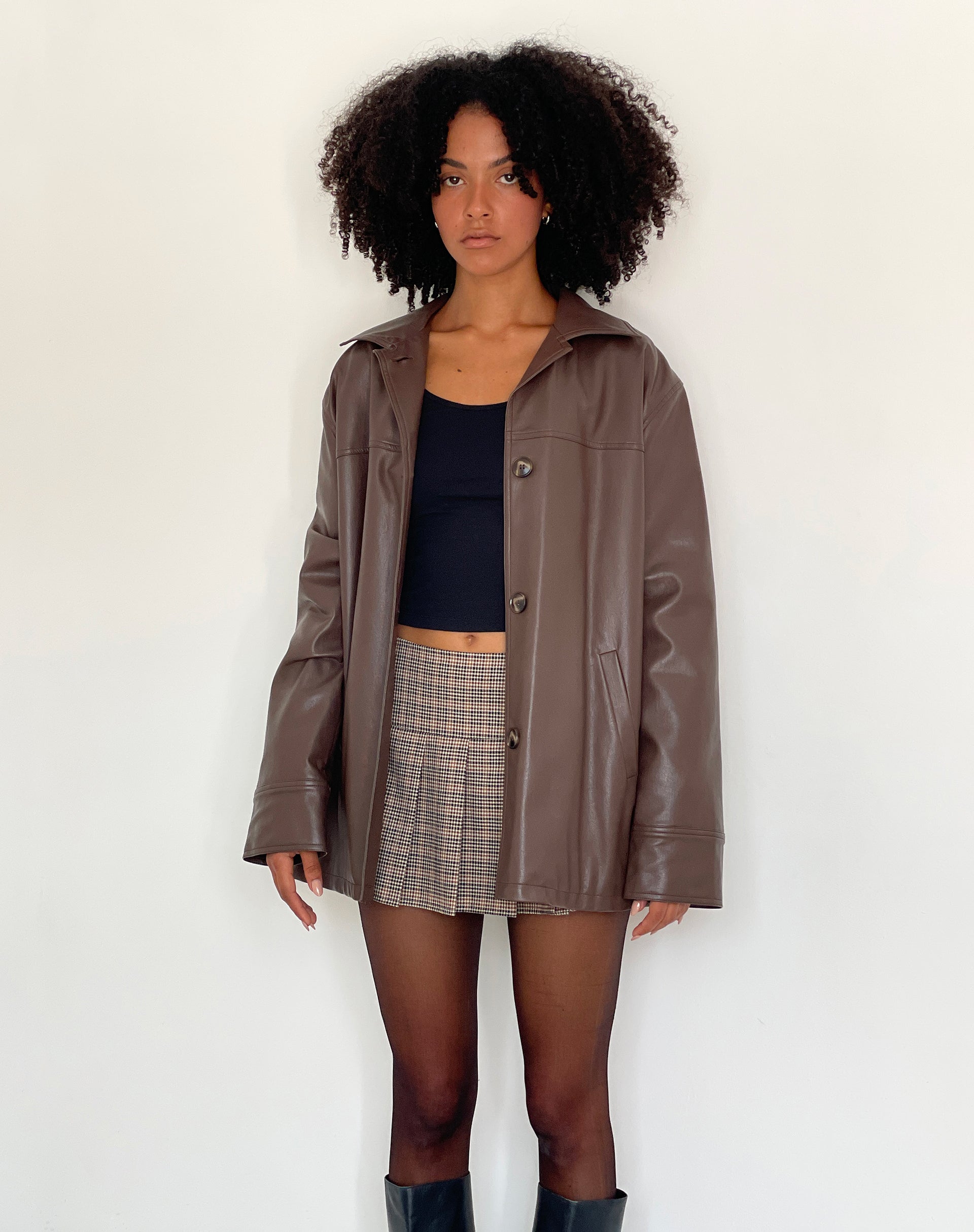 Image of Walta Jacke aus PU Trüffel Braun
