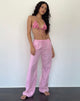 Image of Wasic Weite Leinenhose in Flamingo Pink
