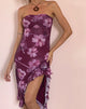 Image of Weti Bandeau-Minikleid mit Wasserfall-Saum in Watercolour Floral Berry