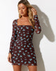 Image of Wilem Minikleid Femme Floral Blau und Braun