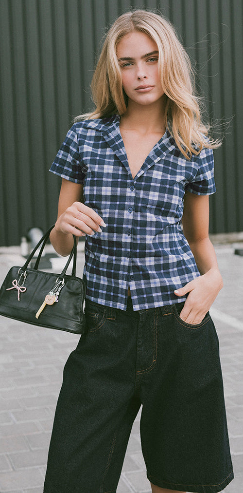 Image of Wilman Hemd in Tartan Dunkelblau
