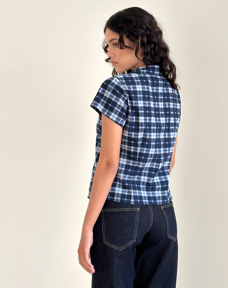 Image of Wilman Hemd in Tartan Dunkelblau