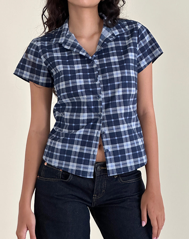 Wilman Hemd in Tartan Dunkelblau