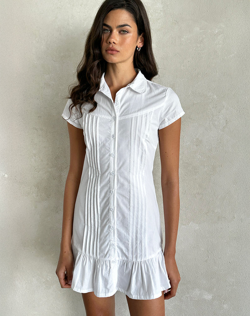 Image of Wilsey Mini-Hemdkleid aus Popeline Weiß