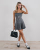 Image of Wimala Minikleid in Anthrazit mit weißer Schleife