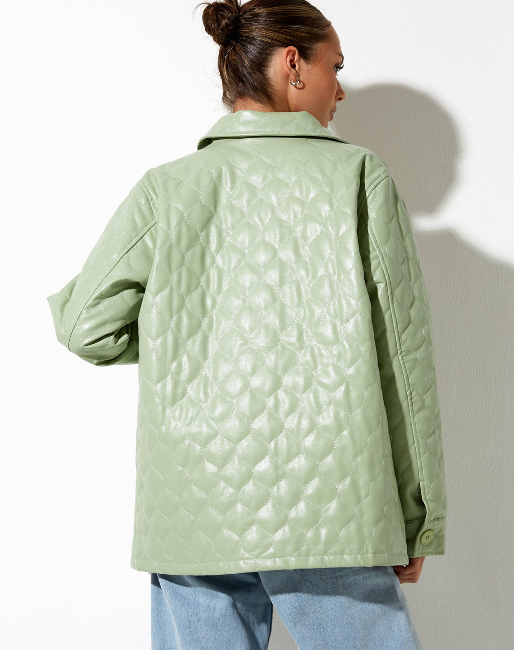 Winka Jacke aus gestepptem PU Pastell Mint