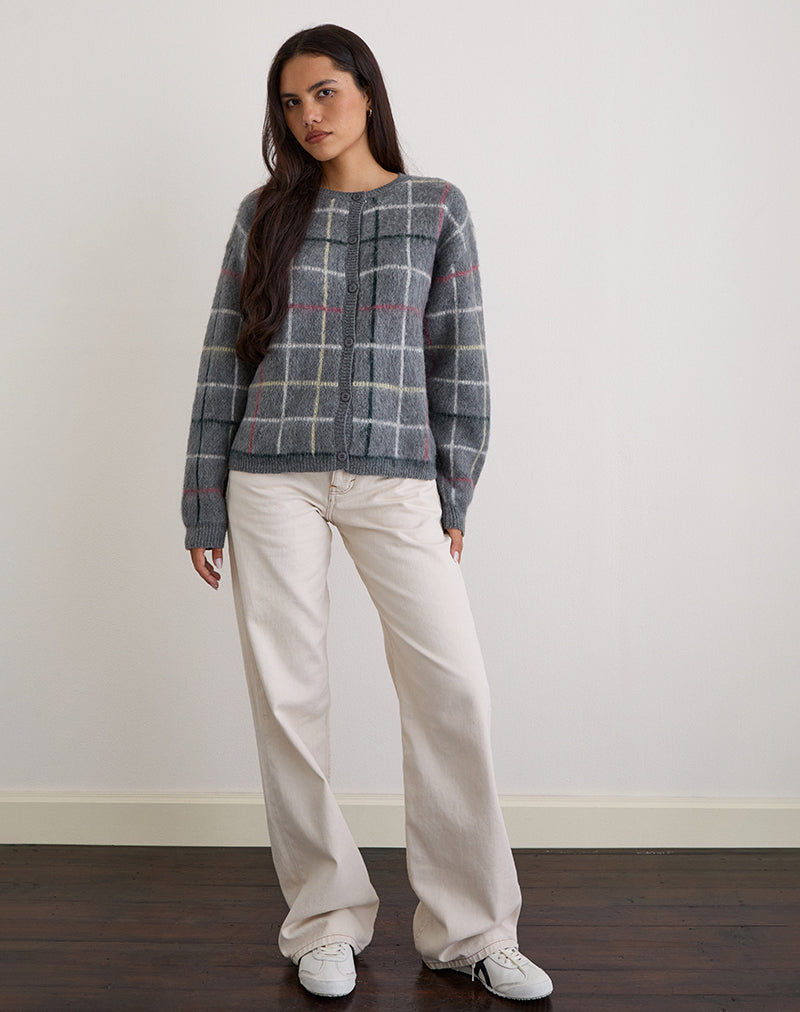 Image of Wisola Strickjacke in Country Check Grau