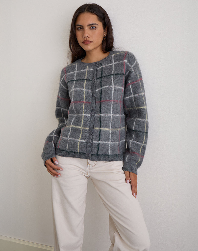 Image of Wisola Strickjacke in Country Check Grau