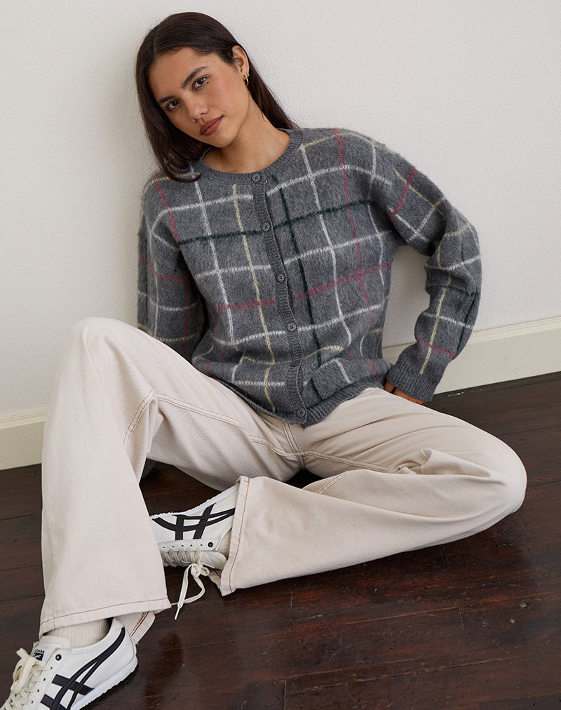 Image of Wisola Strickjacke in Country Check Grau