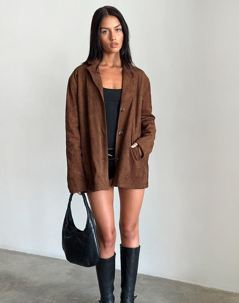 Image of Wita Jacke aus braunem Wildleder