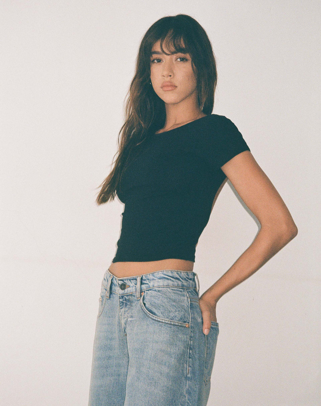 Xiwang Crop Top in Schwarz