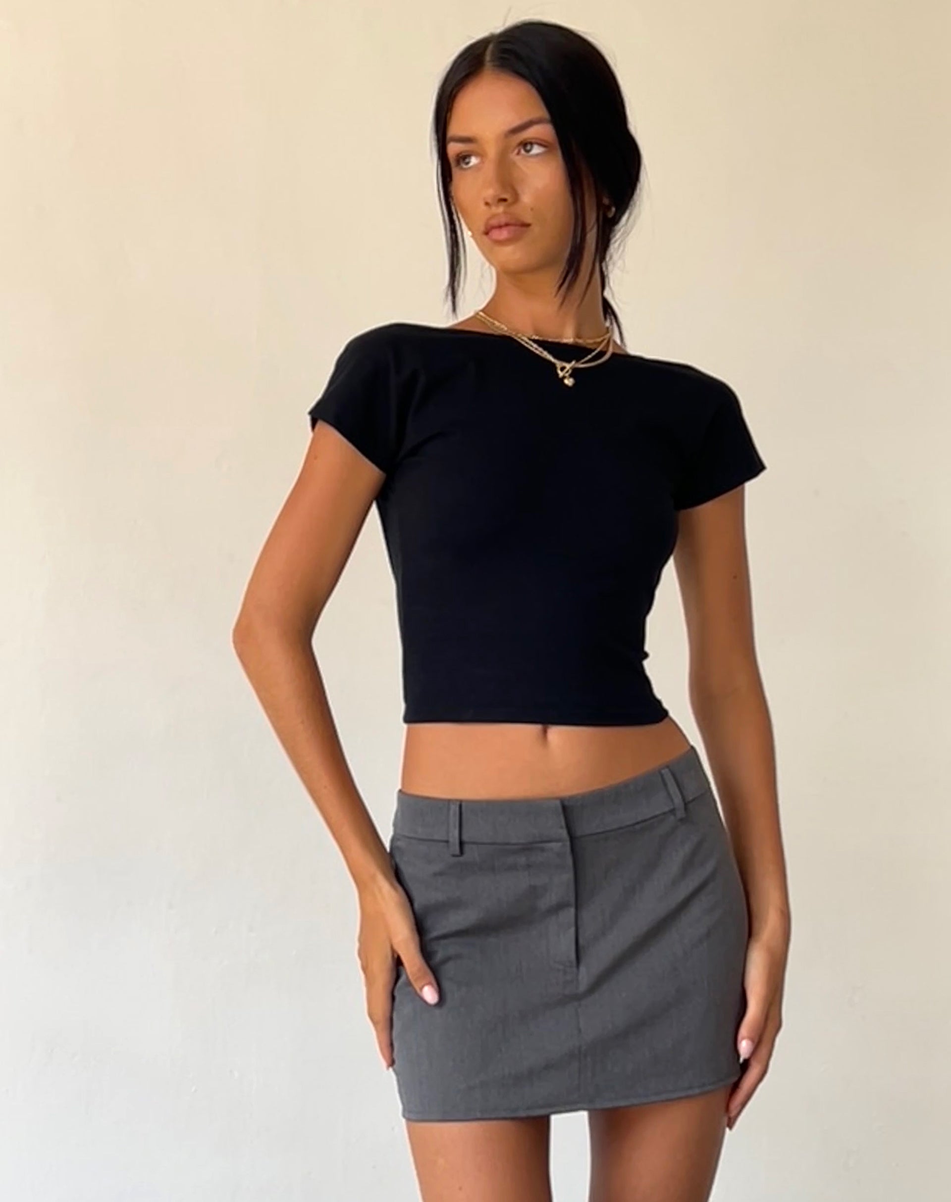 Bild von Sukra Mini Tailored Skirt in Anthrazit