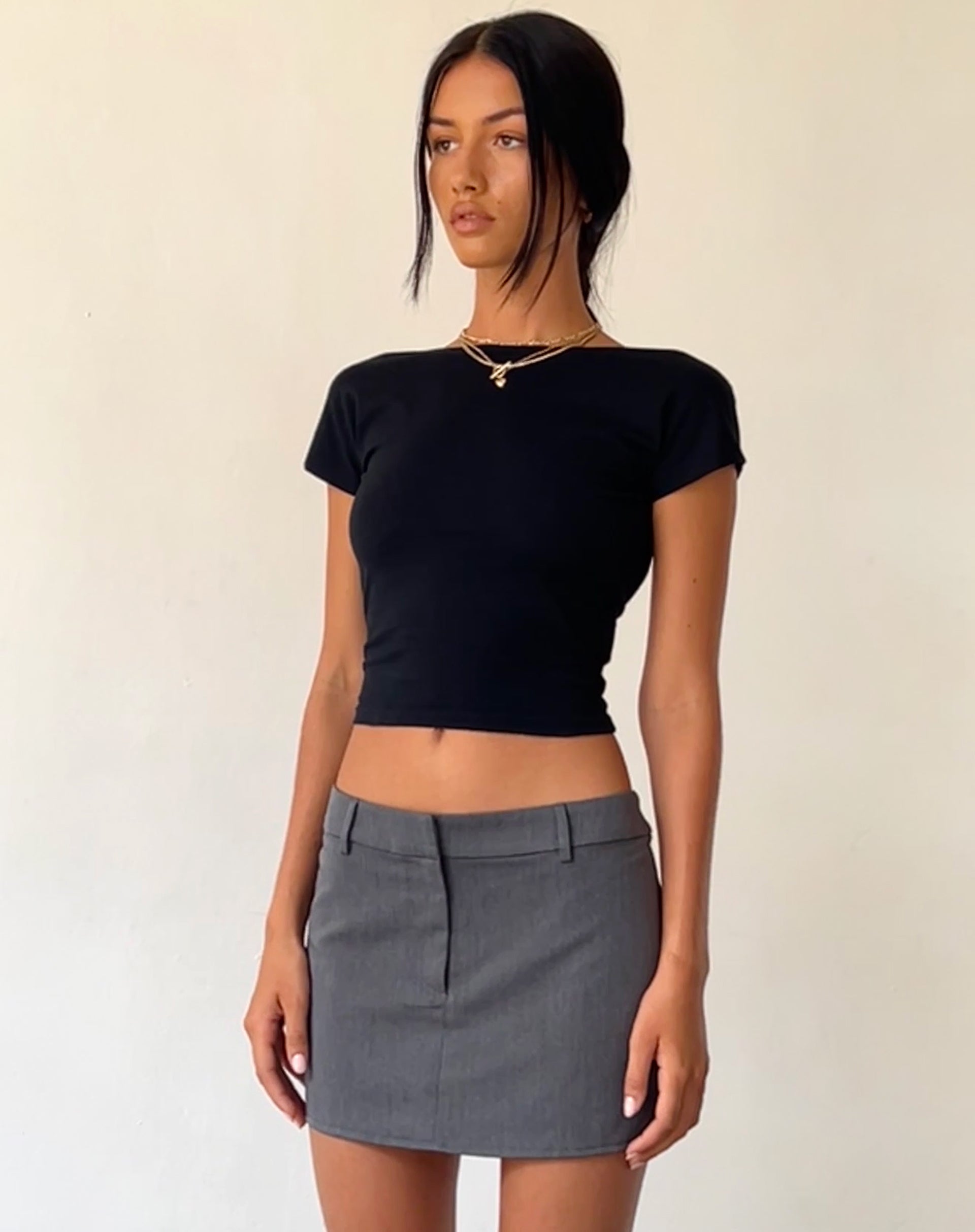 Bild von Sukra Mini Tailored Skirt in Anthrazit