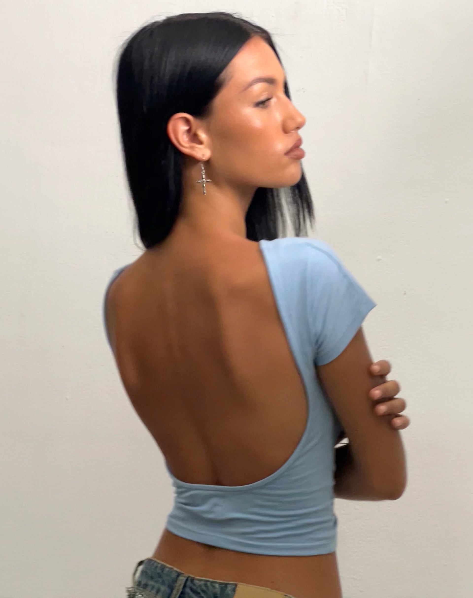 Bild von Xiwang Crop Top in Nantucket Blau