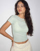 Bild von Xiwang Crop Top in Salbei Strukturierte Häkelei