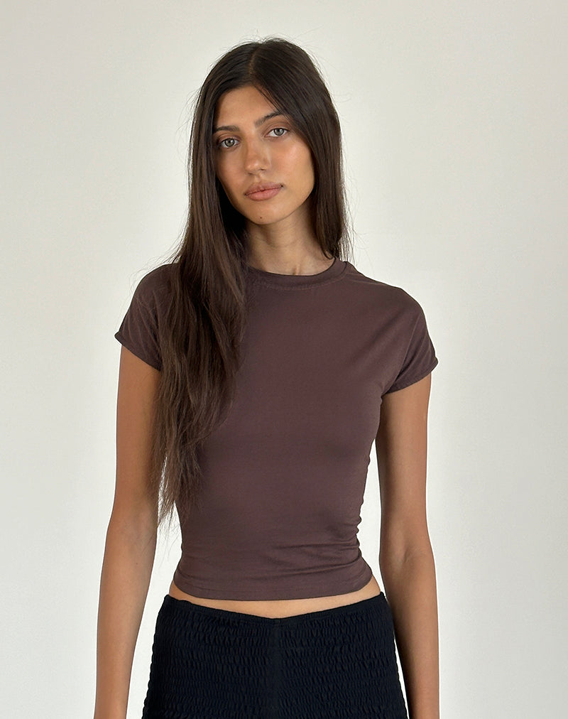 Xiwon Bow Back Top in tiefem Mahagoni