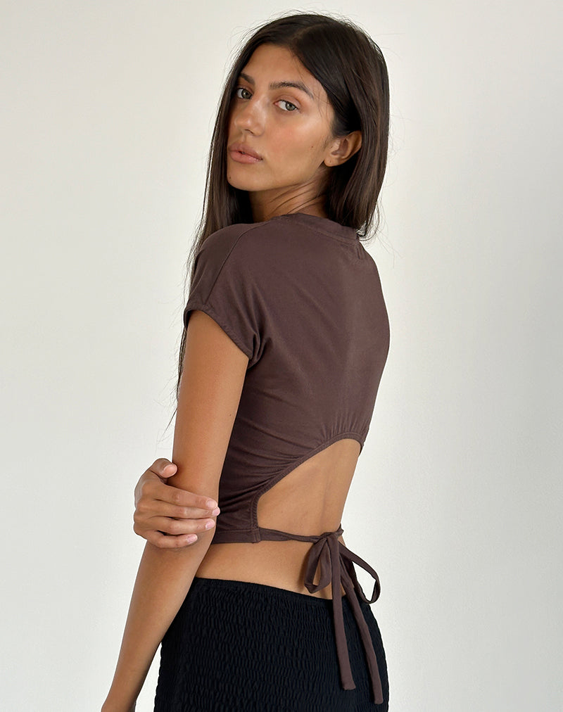 Bild von Xiwon Bow Back Top in tiefem Mahagoni