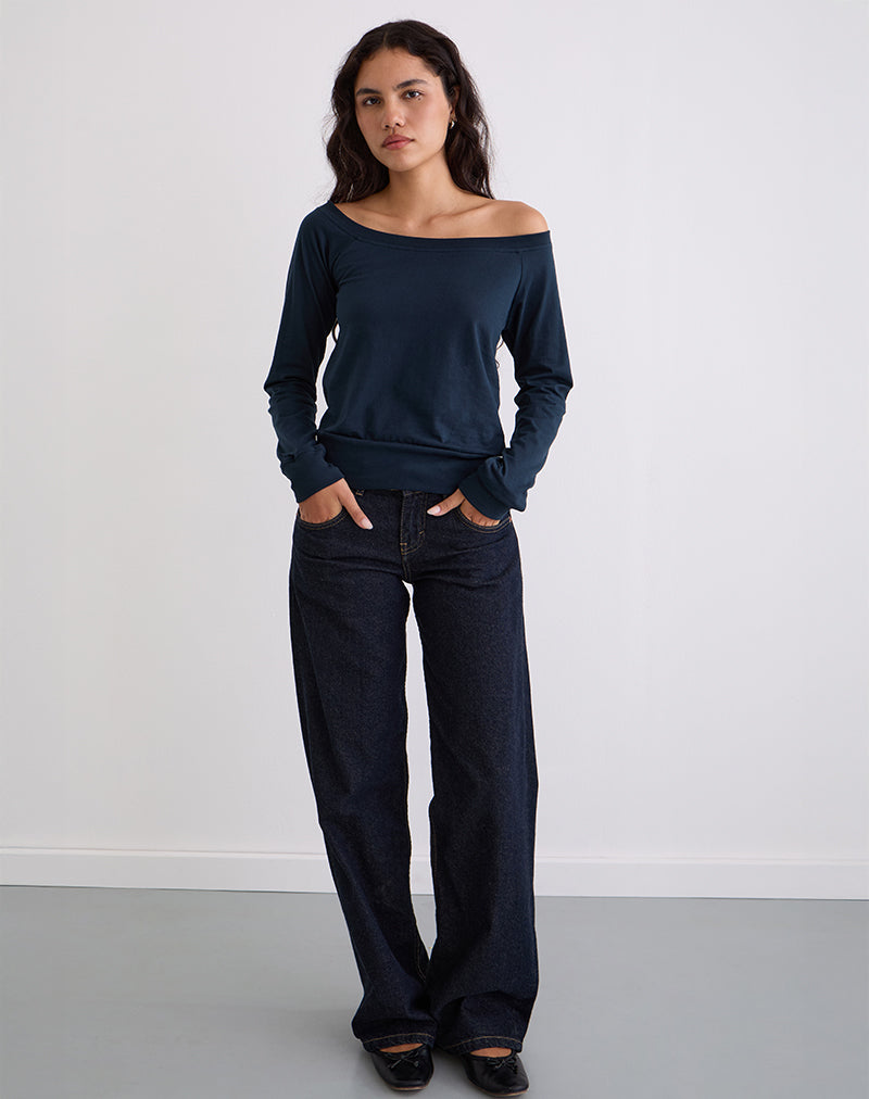 Yacin Schlabber-Oberteil in Navy
