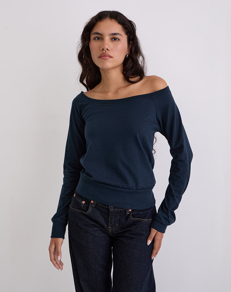 Yacin Schlabber-Oberteil in Navy