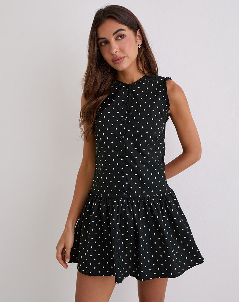 Image of Yadara Minikleid in Polka Schwarz