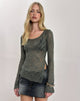 Image of Yamari Top aus Jacquard-Strick Grün