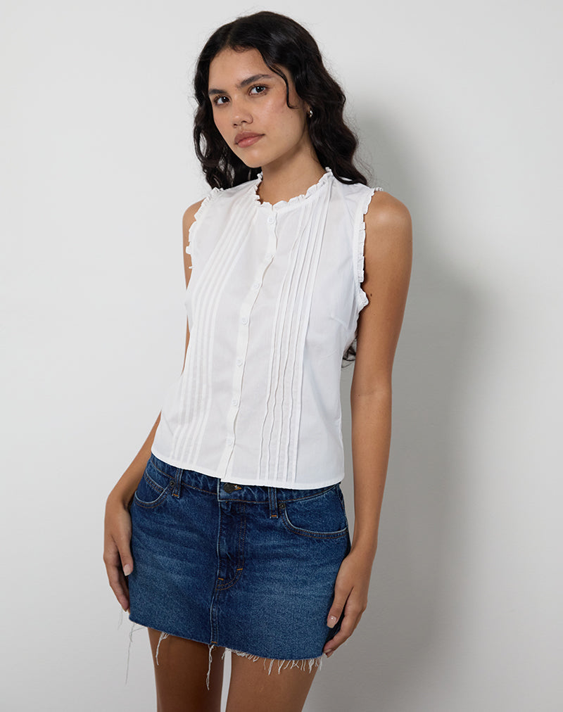 Image of Yara Bluse aus Popeline Weiß