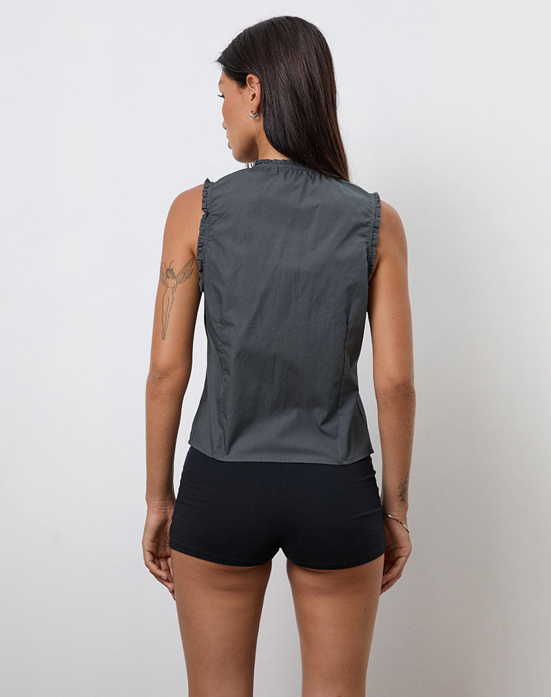 Image of Yara Bluse aus Popeline anthrazitfarben