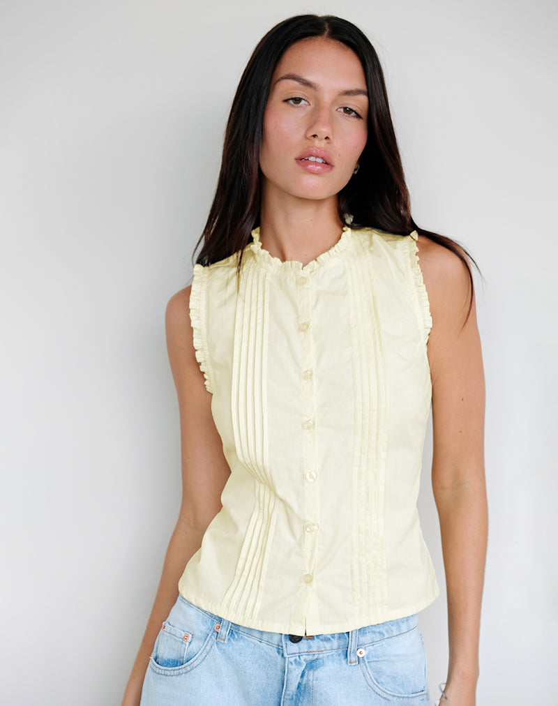Yara Bluse aus Popeline Zitrone
