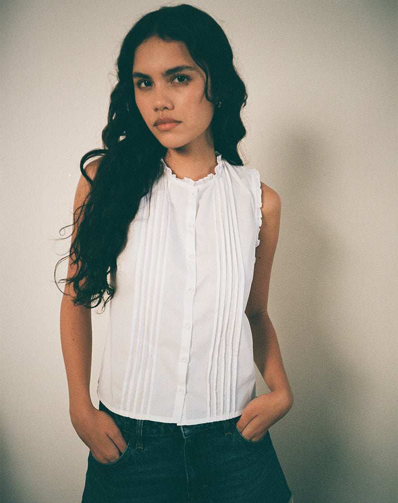 Yara Bluse aus Popeline Weiß