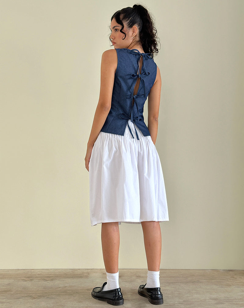 Bild von Yashia Krawattenoberteil aus Denim Chambray Indigo