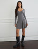 Image of Yauri Langärmeliges Minikleid aus Cupro Grau