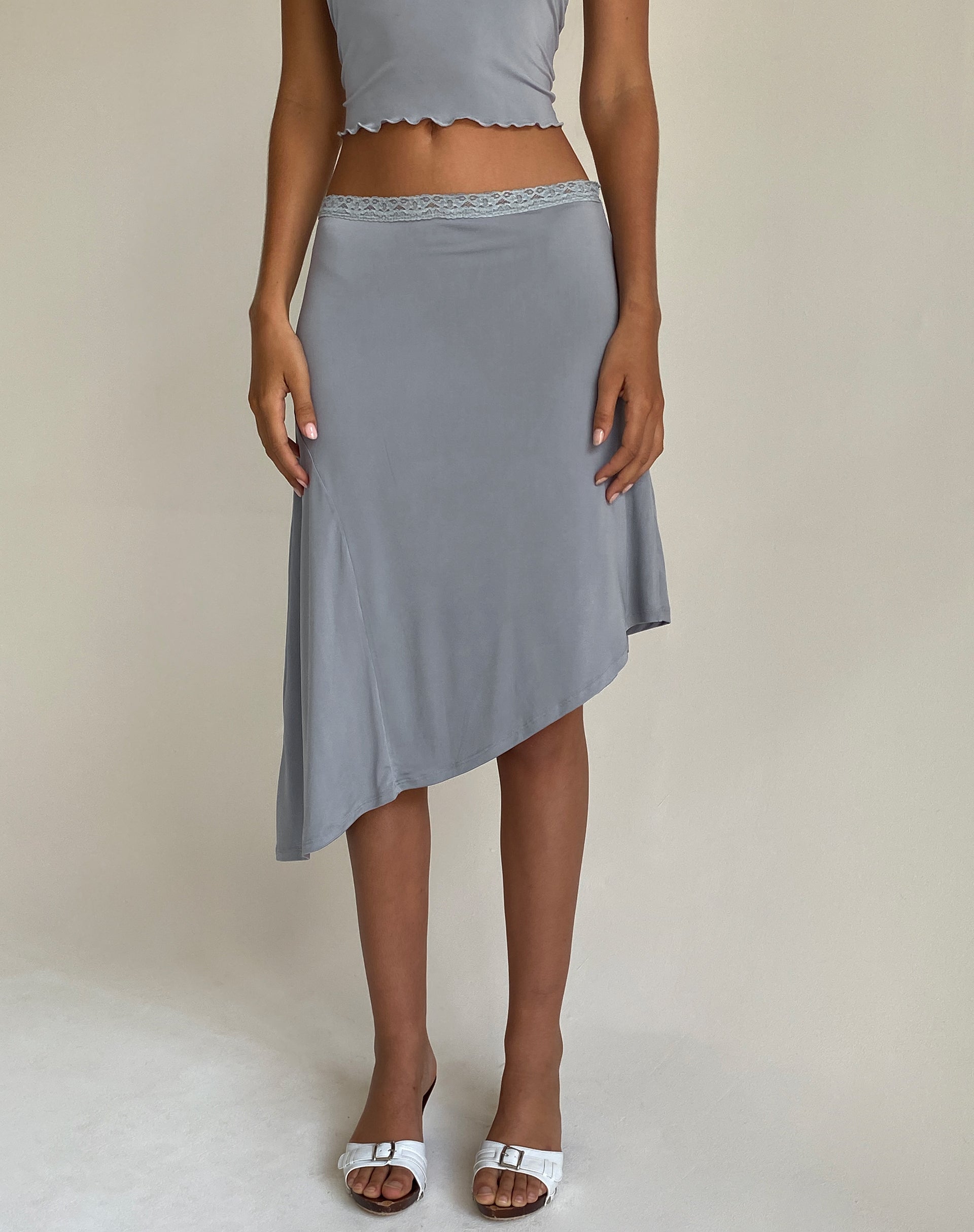 Bild von Drew Asymmetrischer Midirock in Slinky Grau