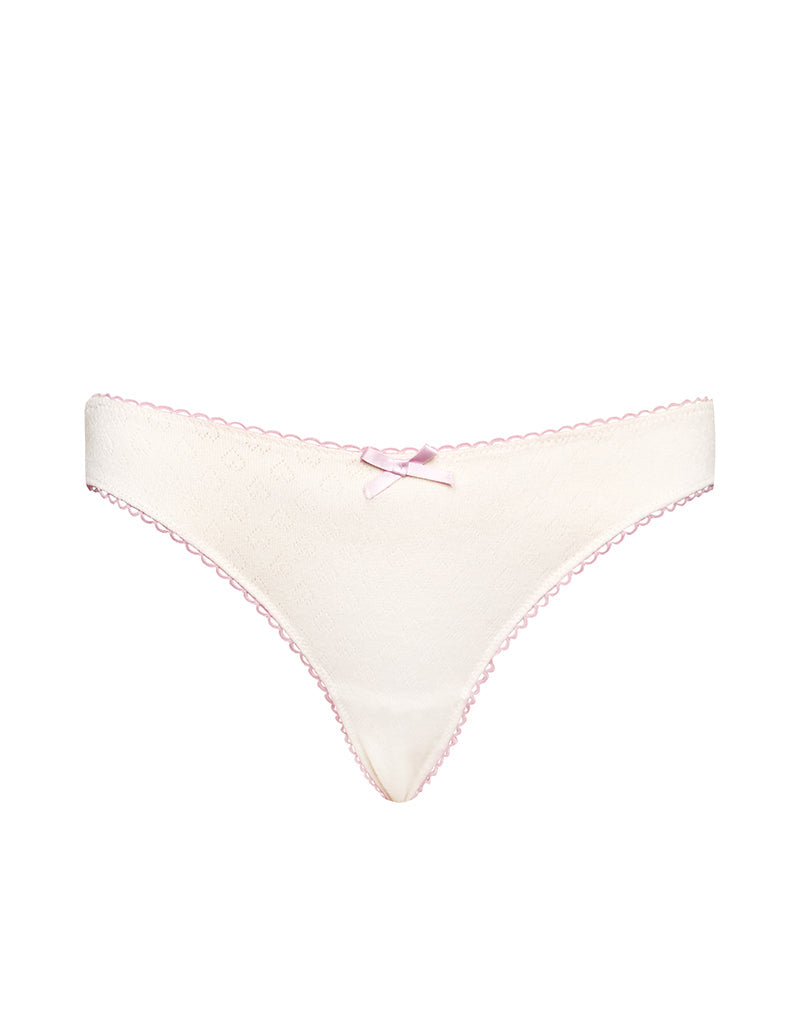 Bild von Yinis Knicker aus Pointelle in Elfenbein mit Schleife