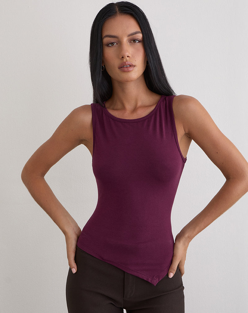 Bild von Ymir Vest Top aus Rayon Jersey Deep Purple