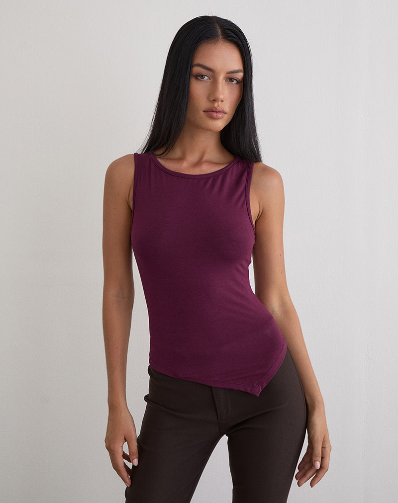 Ymir Vest Top aus Rayon Jersey Deep Purple