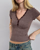 Image of Yolla Top in Braun und Grau gestreift