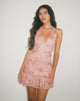 Image of Yoriko Minikleid mit Rollkragen in Smoky Floral Pfirsich