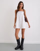 Bild von Yoshiko Brodierie Trim Mini Dress in Weiß