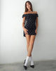 Bild von Yudia Bardot Mini Dress in Ditsy Rose Schwarz