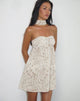 Image of Yukio Bandeau-Minikleid in Elfenbein mit Bambi-Print