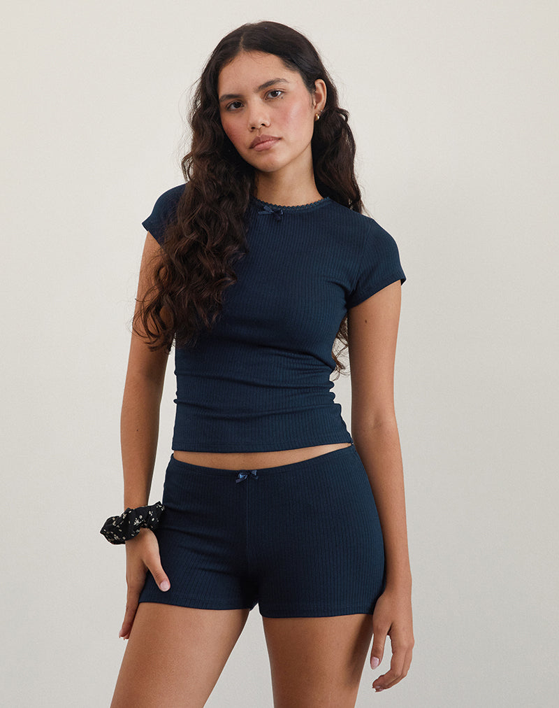 Bild von Zana Geripptes Top in Marineblau