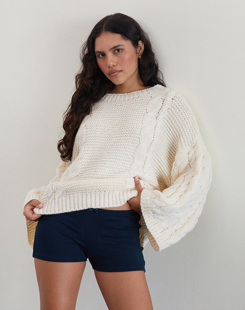Ritulia Gerippte Micro Short in Marineblau