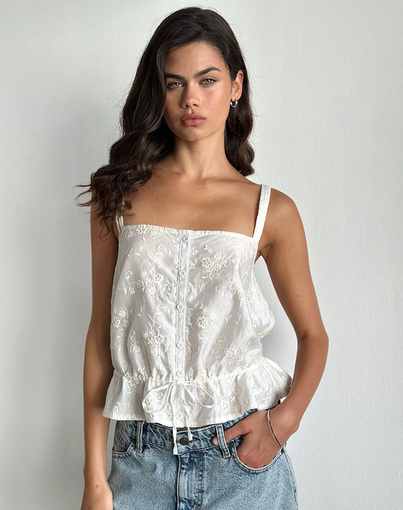Bild von Zaraku Top in Fresia Broderie Elfenbein
