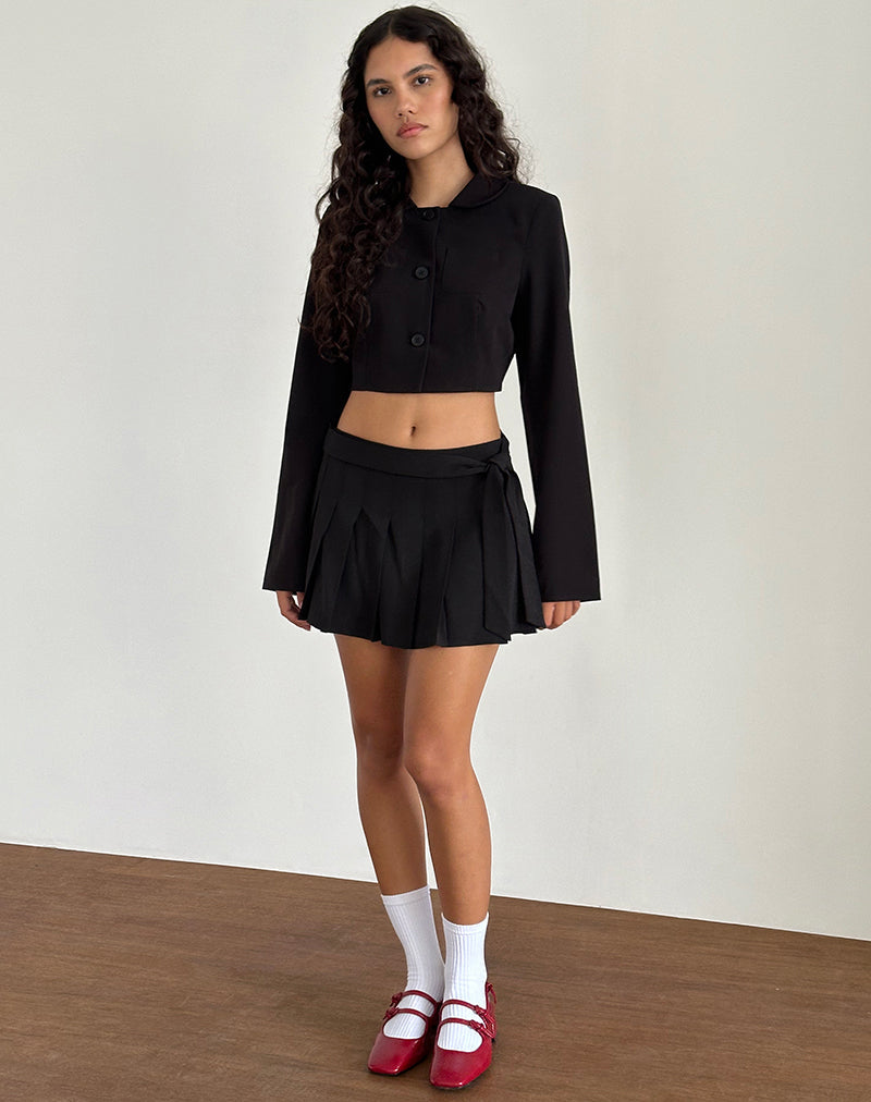 Zaviya Gekürzte Jacke in Schwarz