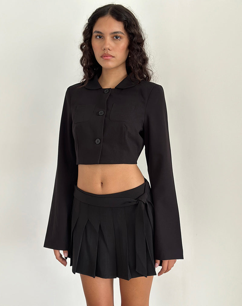 Zaviya Gekürzte Jacke in Schwarz