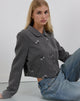 Image of Zedari Jacke mit floraler Stickerei Tailoring Charcoal