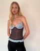Bild von Zeina Cami Top in Blau Schwarz Basic Polka