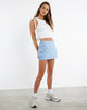 Bild von MOTEL X JACQUIE Zephyr Mini Rock in Baumwolle Drill Blau
